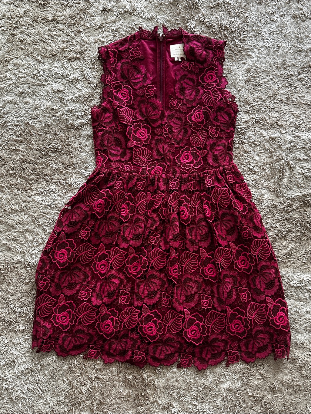 Kate Spade Fuchsia Lace-Trim Sheath Dress